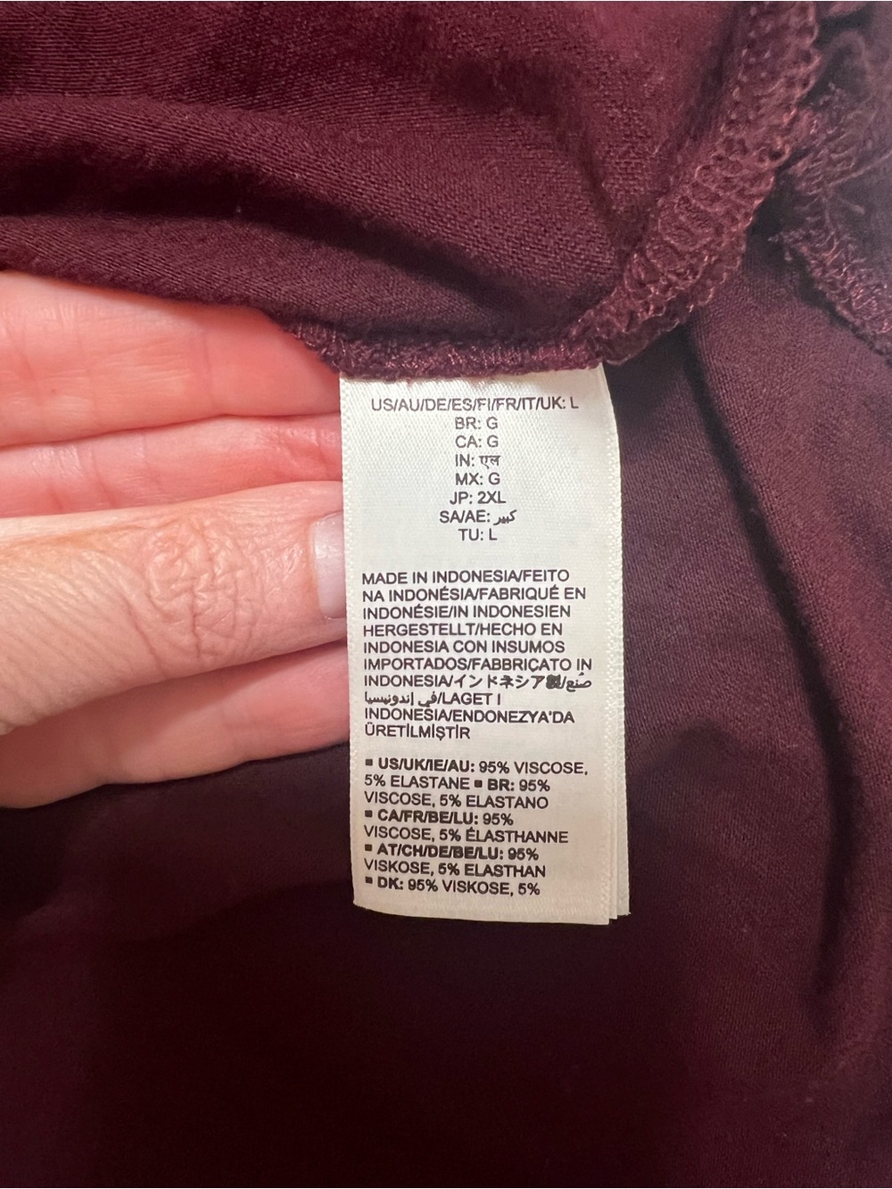 Daily Ritual Midi Dress Maroon Jersey Knit Sleeveless Tank Top V-Neck Large - Picture 3 of 11